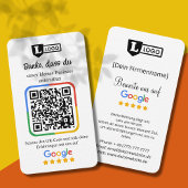 Google Bewertungskarte mit QR code Visitekaartje