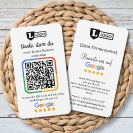 Google Bewertungskarte mit QR code Visitekaartje