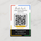 Google Bewertungskarte with QR code Business Card  Visitekaartje (Achterkant)