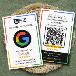 Google Bewertungskarte with QR code Business Card  Visitekaartje