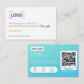 Google Bewertungskarten Visitenkarte  Visitekaartje (Voorkant / Achterkant)