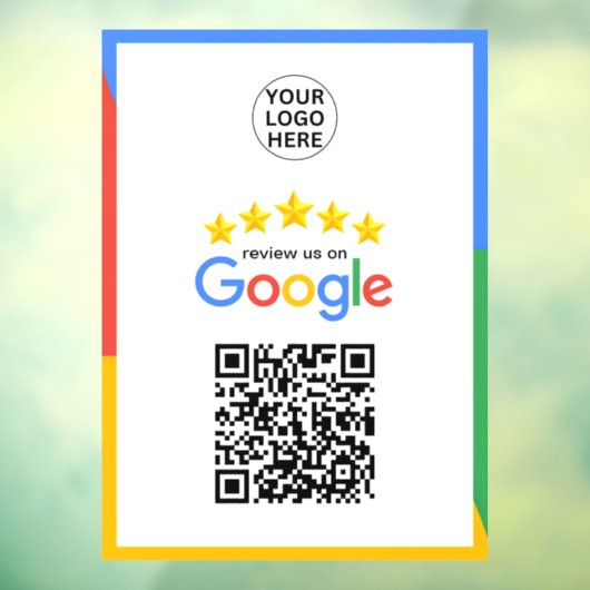 Google Business Review 5 sterren QR-code  Raamsticker (Vel 3)