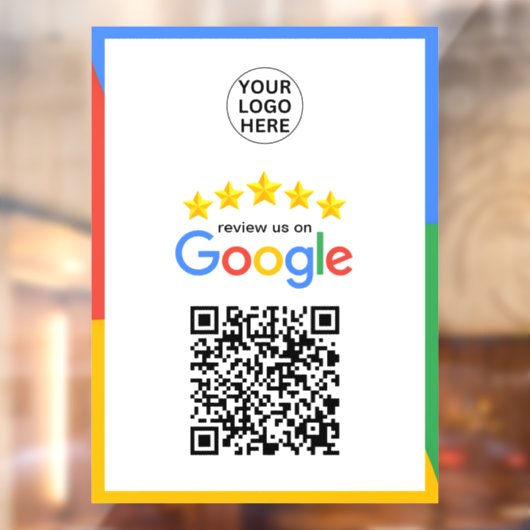 Google Business Review 5 sterren QR-code Raamsticker (Vel 2)