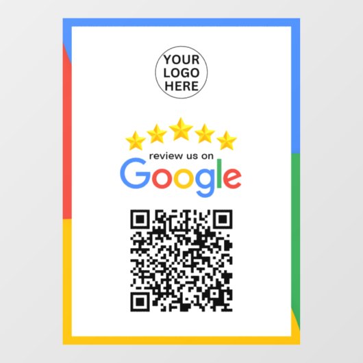 Google Business Review 5 sterren QR-code Raamsticker (Vel)