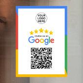 Google Business Review 5 sterren QR-code  Raamsticker