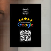 Google Business Review 5 sterren QR-code zwart Raamsticker