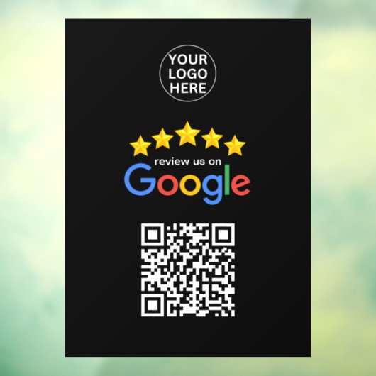 Google Business Review 5 sterren QR-code zwart Raamsticker (Vel 3)