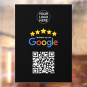 Google Business Review 5 sterren QR-code zwart Raamsticker (Vel 2)
