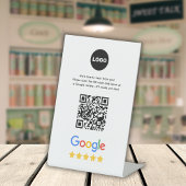 Google Business Review QR-code Reclamebord Met Voetstuk