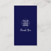 Google Business Reviewen 5 Star QR-code Navy Blue Visitekaartje (Achterkant)