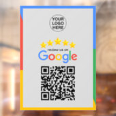 Google Business Reviewen 5-sterren QR-code grijs Raamsticker (Vel 2)