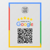 Google Business Reviewen 5-sterren QR-code grijs Raamsticker (Vel)
