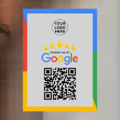 Google Business Reviews 5 sterren QR-code grijs Raamsticker