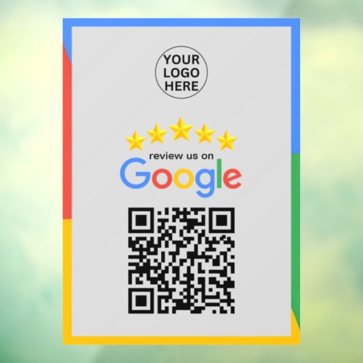 Google Business Reviews 5 sterren QR-code grijs Raamsticker (Vel 3)