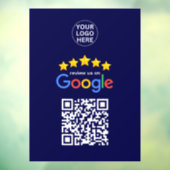 Google Business Reviews 5 sterren QR-code Navyblau Raamsticker (Vel 3)