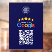 Google Business Reviews 5 sterren QR-code Navyblau Raamsticker (Vel 2)