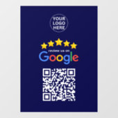 Google Business Reviews 5 sterren QR-code Navyblau Raamsticker (Vel)