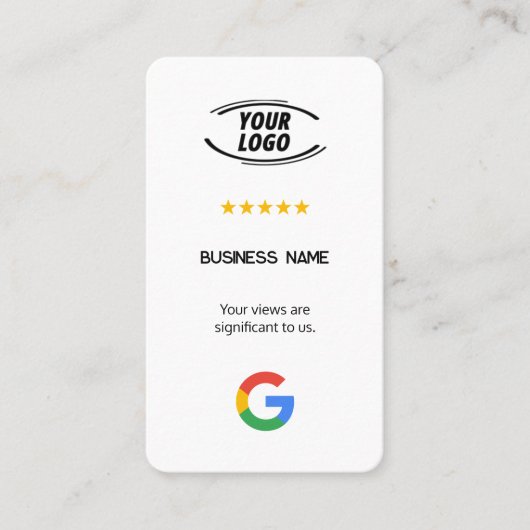 Google Custom Review Kaarten Visitekaartje (Voorkant)