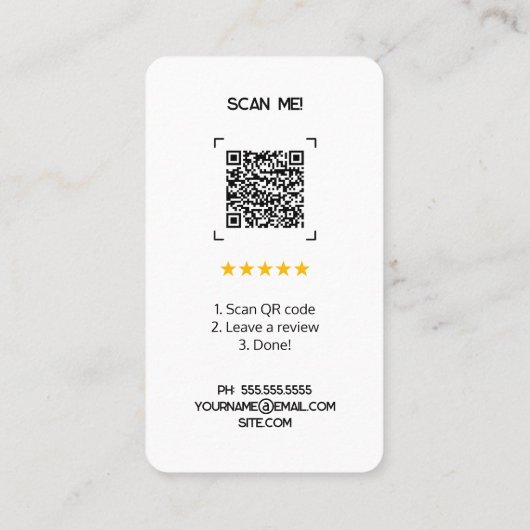 Google Custom Review Kaarten Visitekaartje (Achterkant)