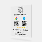 Google Facebook Review QR Acryl Bordje Bord (Hoek)