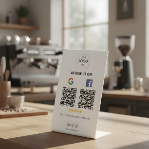Google Facebook Review QR Code Pedestal Sign Reclamebord Met Voetstuk
