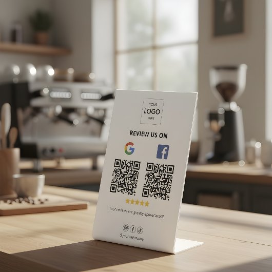 Google Facebook Review QR Code Pedestal Sign Reclamebord Met Voetstuk