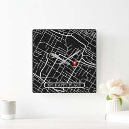 Google Home Locatie Kaart Mijn Gelukkige Plaats Wi Vierkante Klok