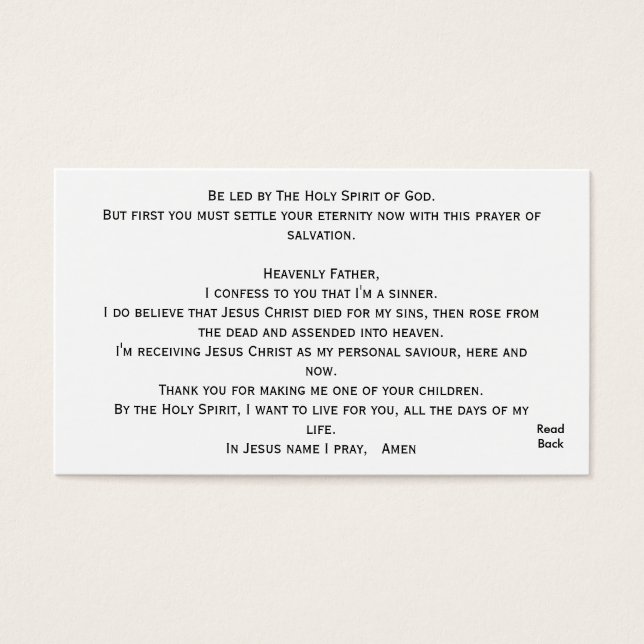 Google Jezus Christus, zet je eeuwigheid nu op W.. Visitekaartjes (Voorkant)