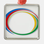 Google-kleuren Metalen Ornament (Voorkant)