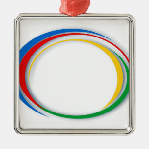 Google-kleuren Metalen Ornament
