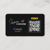 Google Laat ons beoordeling QR-code Bedankt Visitekaartje (Voorkant)