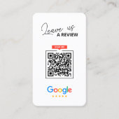 Google Laat ons beoordeling QR-code Bedankt Zakeli Visitekaartje (Voorkant)