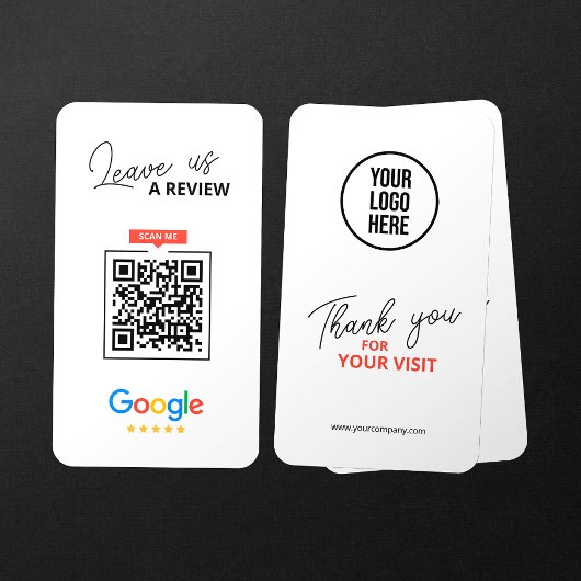 Google Laat ons beoordeling QR-code Bedankt Zakeli Visitekaartje