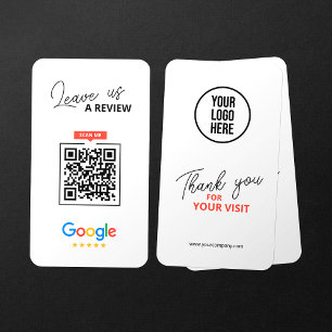 Google Laat ons Review QR Code Bedankt Bedankt Visitekaartje