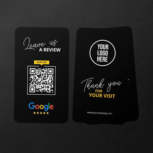 Google Laat ons Review QR Code Bedankt Visitekaartje