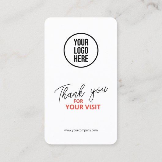 Google Laat ons Review QR Code Business Dank u Visitekaartje (Achterkant)