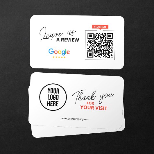 Google Laat ons Review QR Code Business Dank u Visitekaartje