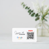 Google Laat ons Review QR Code Business Dank u Visitekaartje (Staand voorkant)