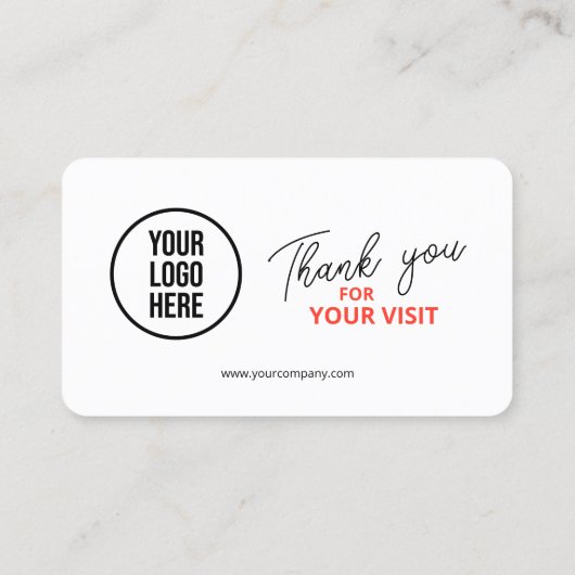 Google Laat ons Review QR Code Business Dank u Visitekaartje (Achterkant)