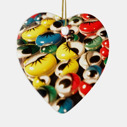 Google ogen dubbelzijdig kerstversiering keramisch ornament (Rechts)