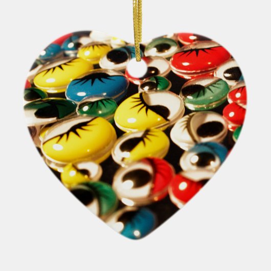 Google ogen dubbelzijdig kerstversiering keramisch ornament (Voorkant)