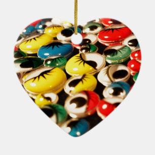 Google ogen dubbelzijdig kerstversiering keramisch ornament