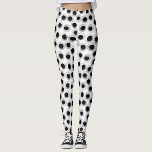 Google-oogpatroon - transparante achtergrond leggings (Voorkant)