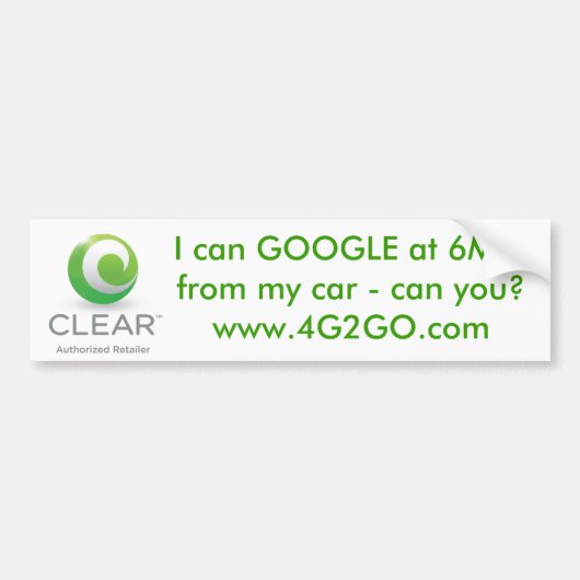 GOOGLE OP 6 Mps Bumpersticker (Voorkant)