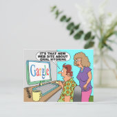 Google Parody Cartoon Briefkaart (Staand voorkant)