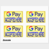 Google Pay geaccepteerd. Rechthoekige Sticker (Vel)