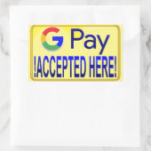 Google Pay geaccepteerd. Rechthoekige Sticker (Tas)