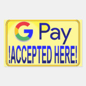 Google Pay geaccepteerd. Rechthoekige Sticker (Voorkant)