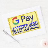 Google Pay geaccepteerd. Rechthoekige Sticker (Envelop)