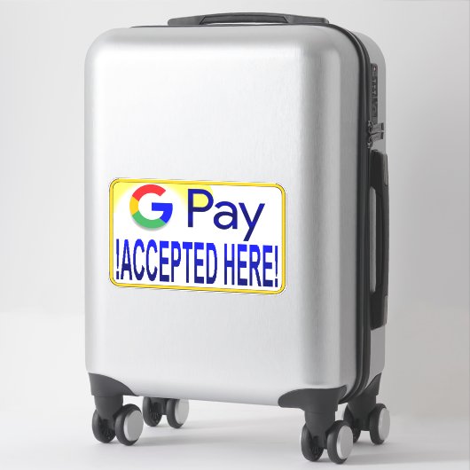 Google Pay geaccepteerd. Sticker (Koffer)